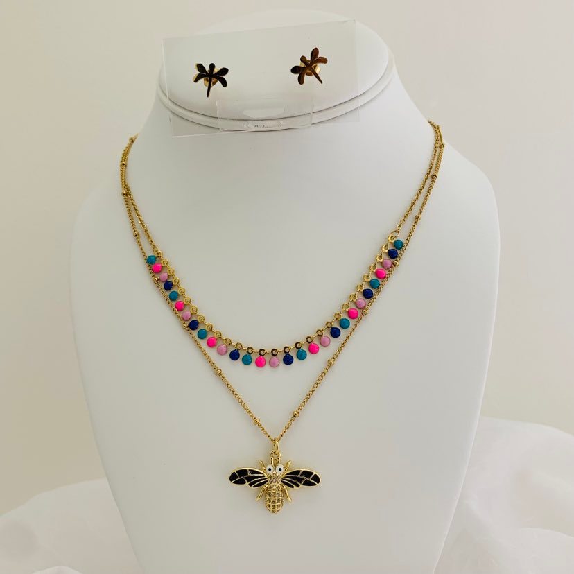 Jewelry Set Dragonfly / Dots