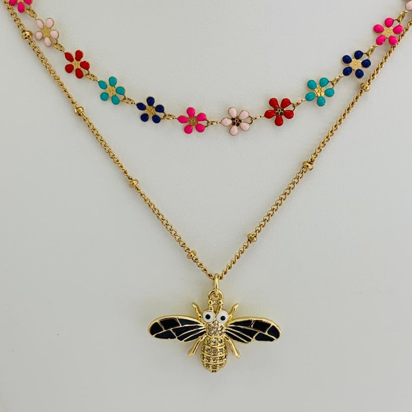 Jewelry Set Dragonfly / Flowers