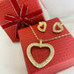 Jewelry Set Gold Plated Heart 14K