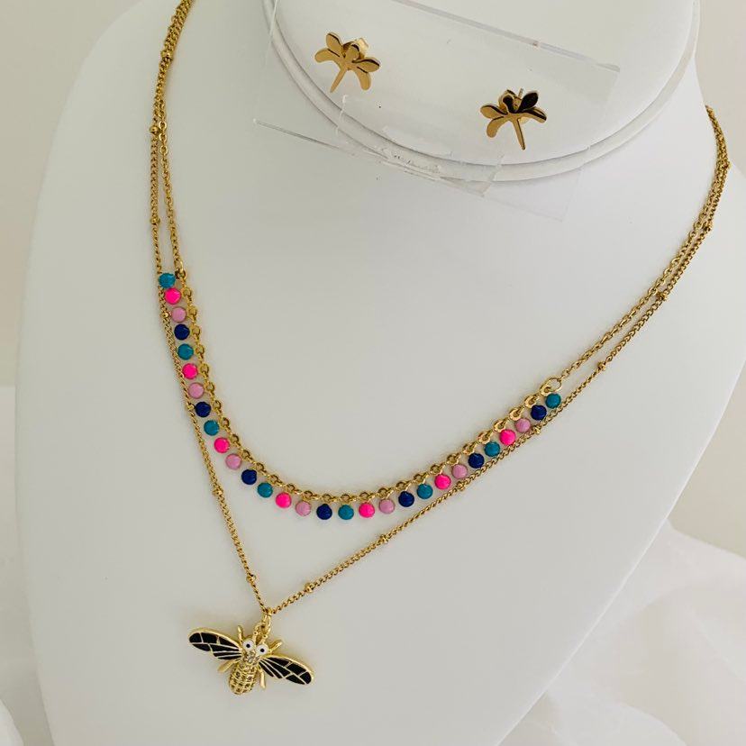 Jewelry Set Dragonfly / Dots