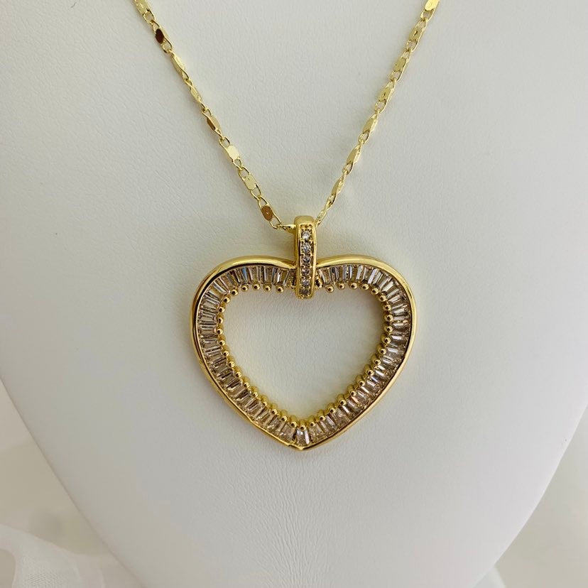 Jewelry Set Gold Plated Heart 14K
