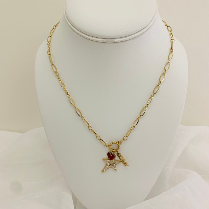 Necklace Star / Heart / Love