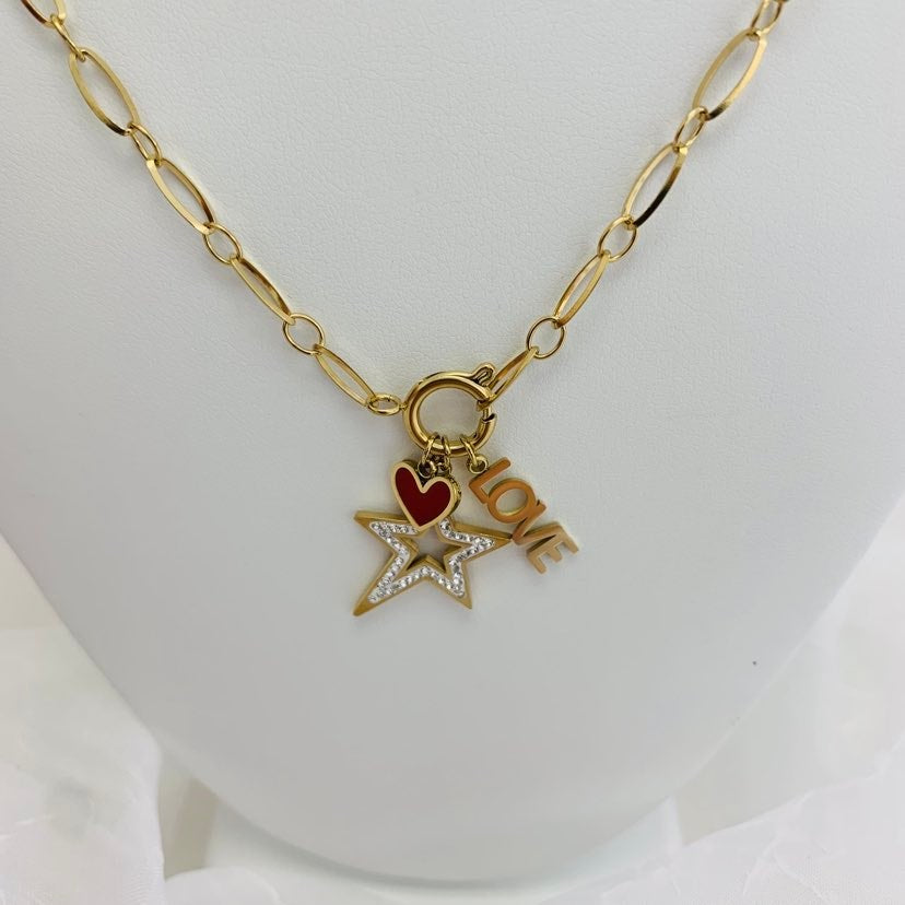 Necklace Star / Heart / Love