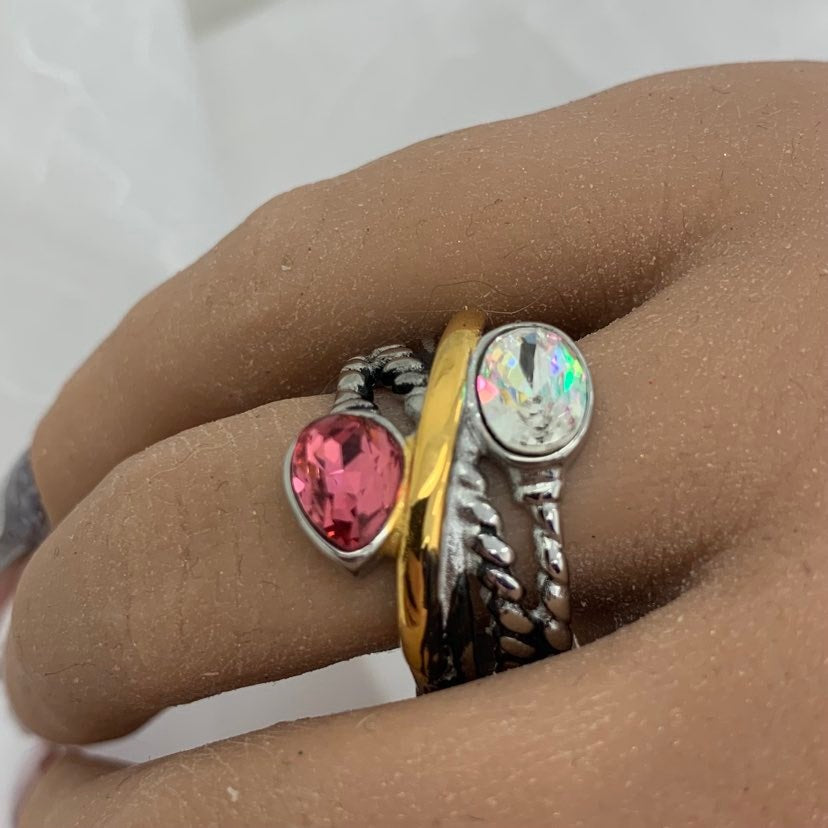 Ring Silver Cristal Pink