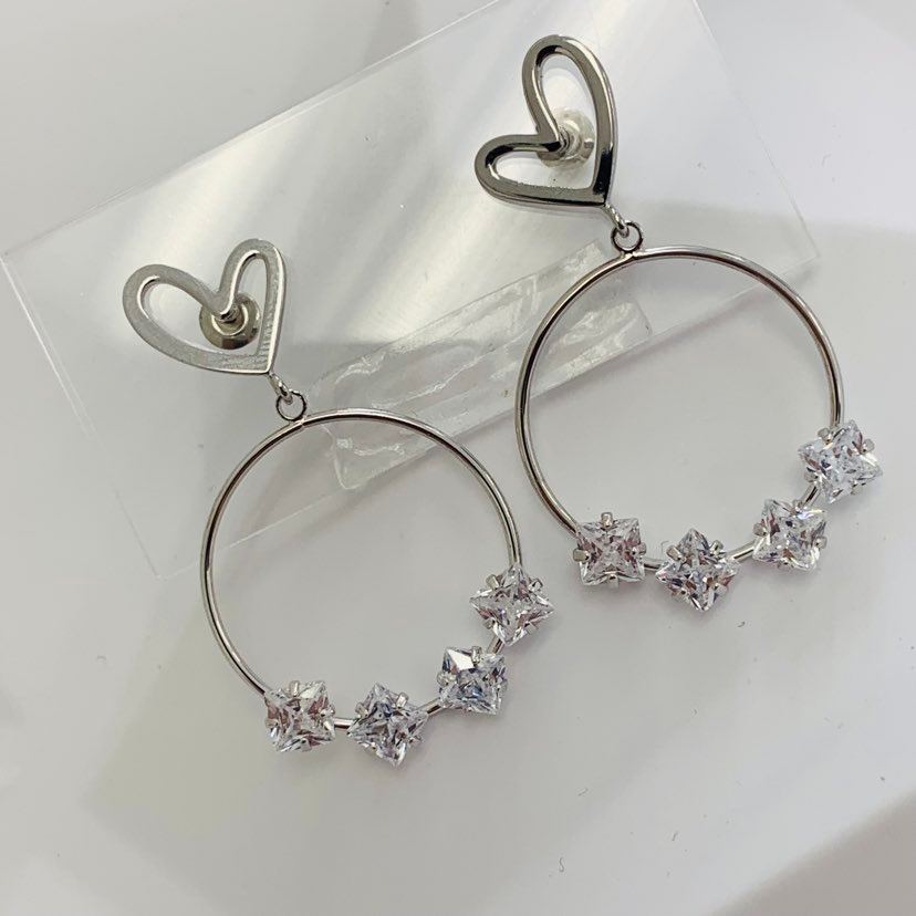 Earrings Heart Silver