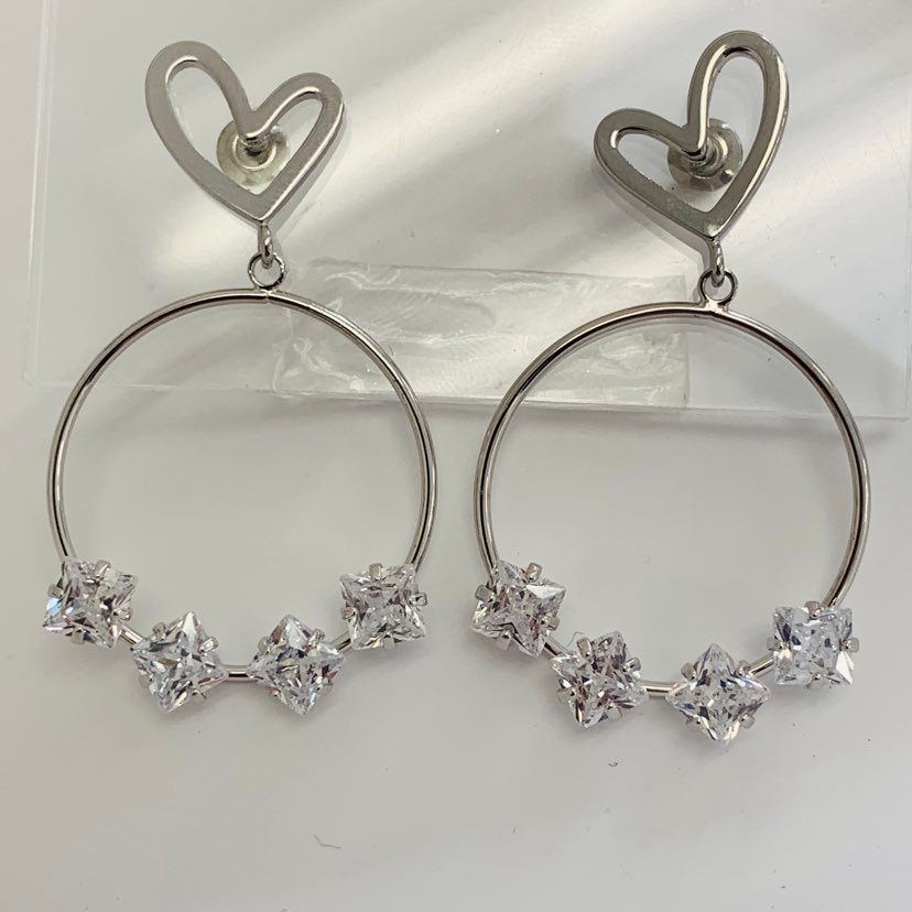 Earrings Heart Silver