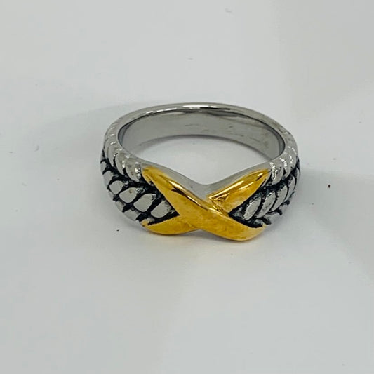 Ring Silver Vintage Fine with Gold