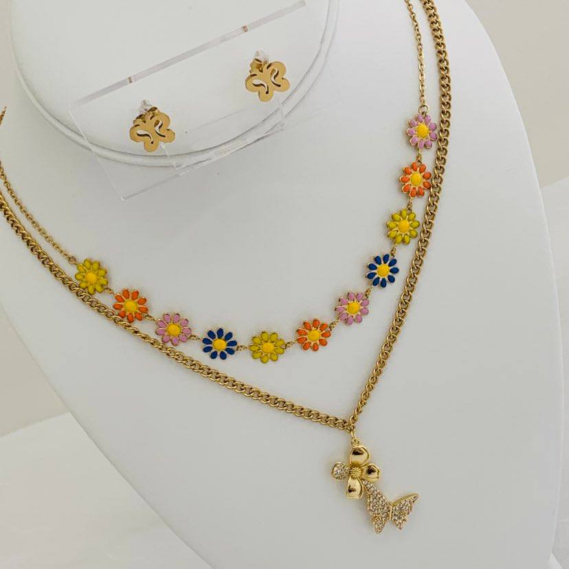 Jewelry Set Butterfly / Flower
