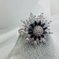 Ring Silver with Black Revolving