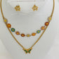 Jewelry Set Green Butterfly