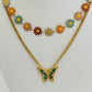 Jewelry Set Green Butterfly