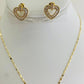 Jewelry Set Gold Plated Heart 14K