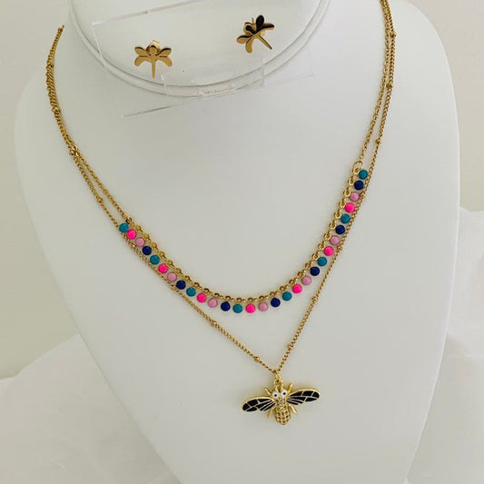 Jewelry Set Dragonfly / Dots