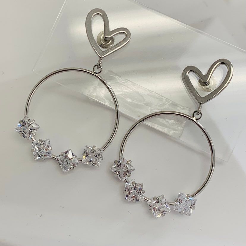 Earrings Heart Silver
