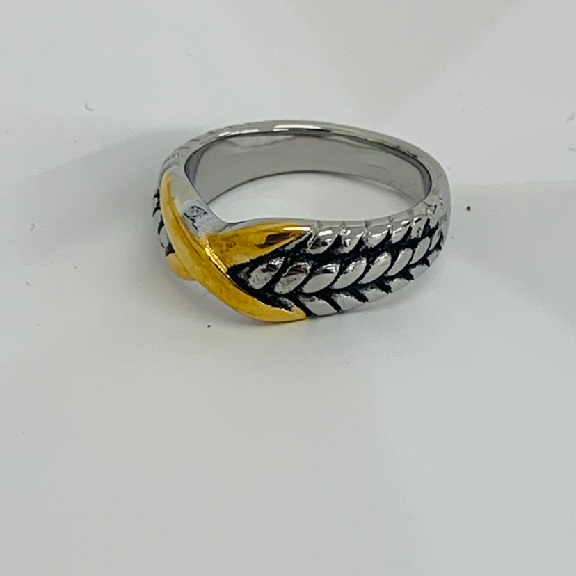 Ring Silver Vintage Fine with Gold