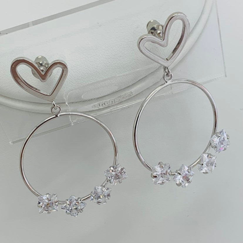 Earrings Heart Silver