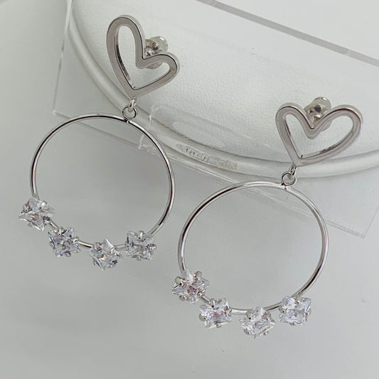 Earrings Heart Silver