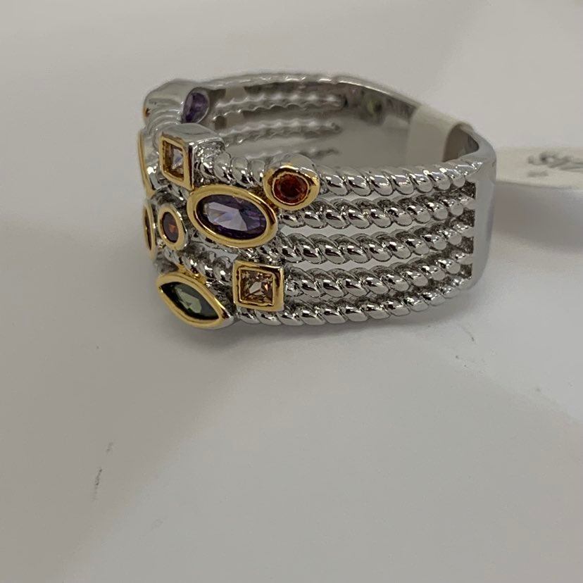 Ring Silver Vintage Multicolor